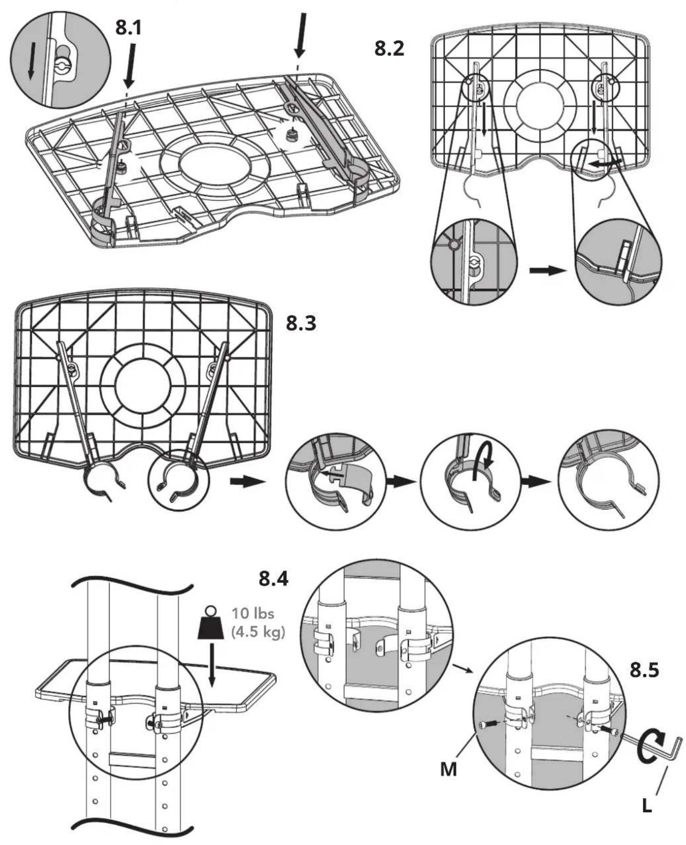 Kanto MTM65PLW - Attachez les équerres de téléviseur - 4