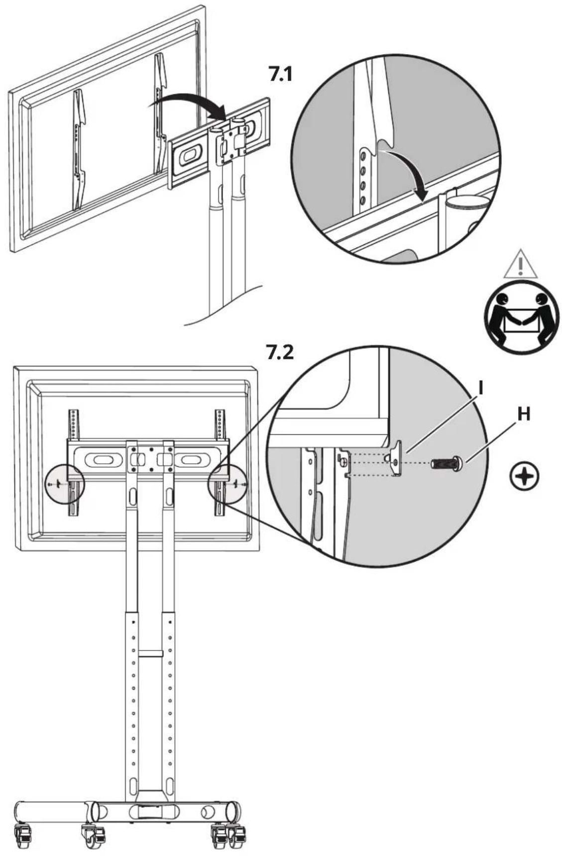 Kanto MTM65PLW - Attachez les équerres de téléviseur - 3