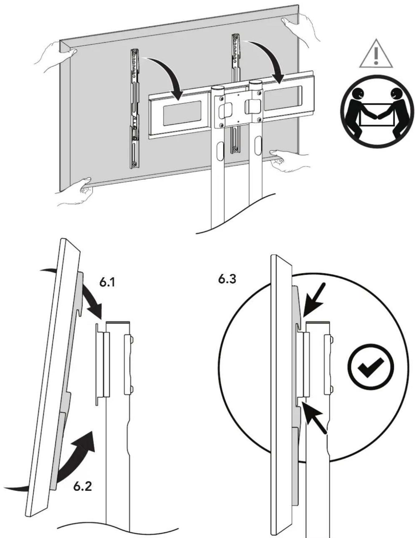 Kanto STM55PLS - Attach TV plate / Attachez la plaque de télé / Fijar la placa de TV - 2