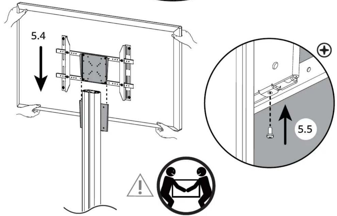Kanto MKH65W - Attach TV plate & Hang TV / Attachez la plaque de télé & Attachez le télé / Fijar la placa de TV & Cuelga la TV - 2
