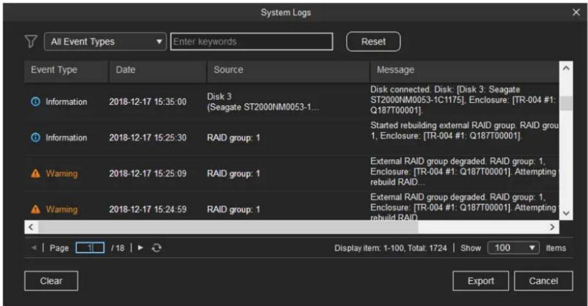 QNAP QDAA2AR - Journaux système - 1