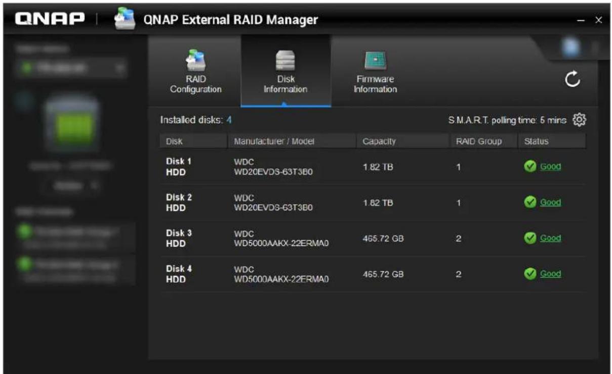QNAP QDAA2MAR - Informations sur le disque - 1