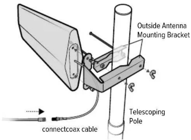 Wilson weBoost Destination RV - STEP 1 Mount Outside Antennato Telescoping Pole - 1
