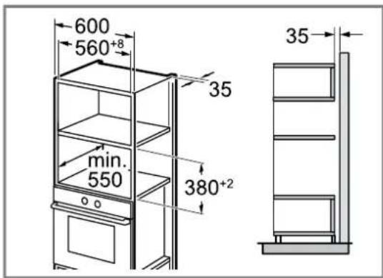 CONSTRUCTA CC4P91262 - Installation dimensions in the tall unit - 1