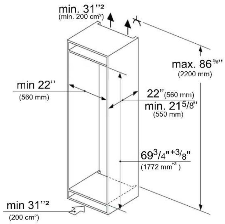 GAGGENAU RB282705 - Cotes d'installation - 1