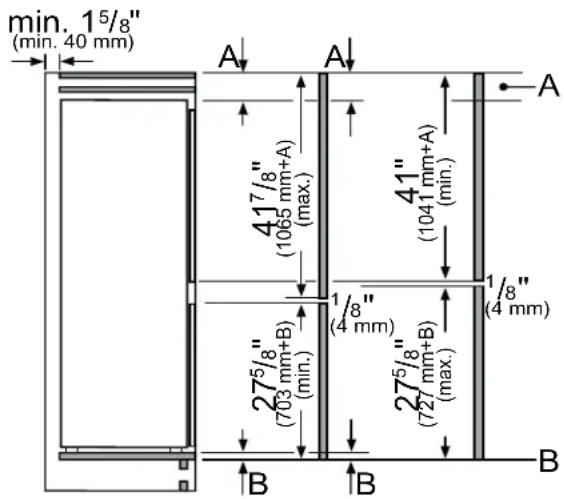 GAGGENAU RB282705 - Dimensions de la porte de meuble - 1