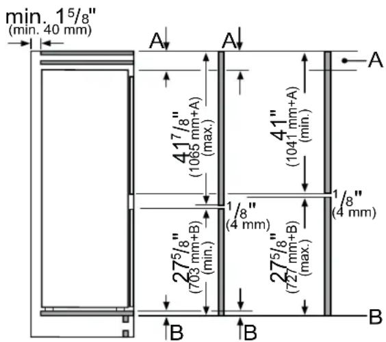 GAGGENAU RB282705 - Medidas de las puertas del mueble - 1