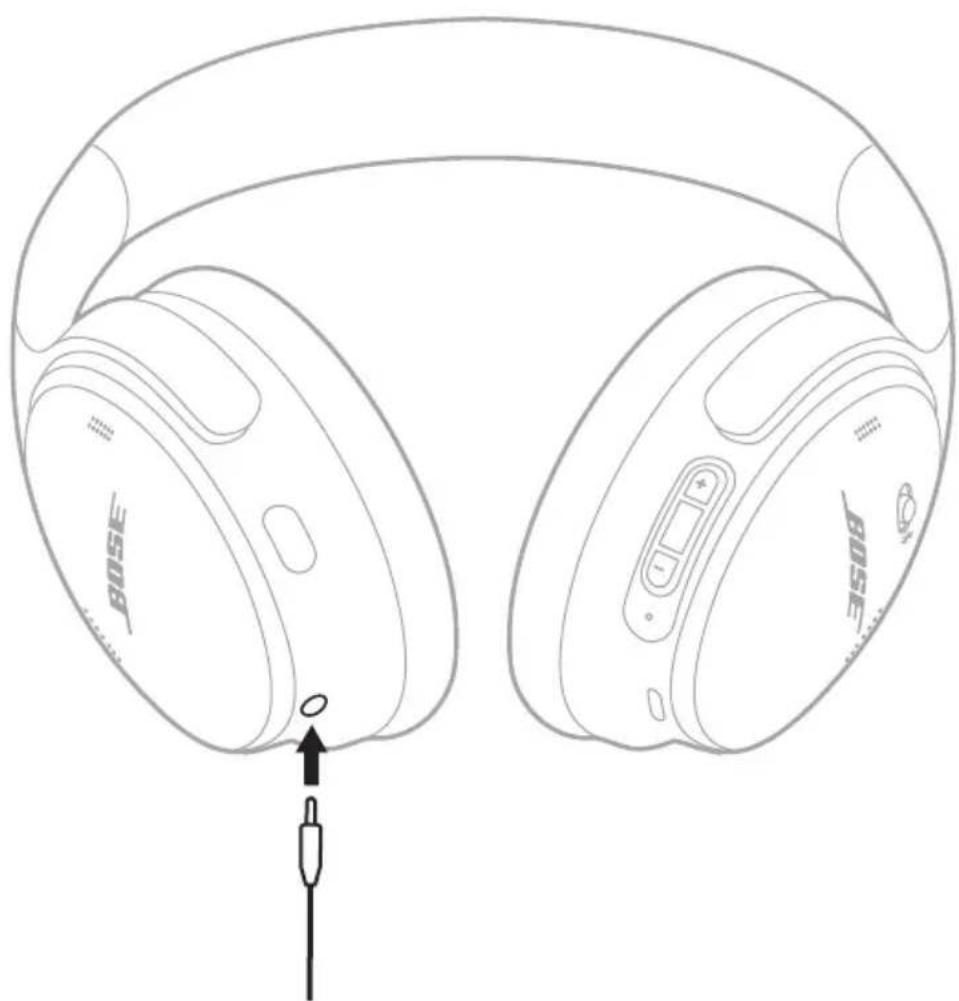 BOSE QuietComfort 45 - RACCORDEMENT DU CÂBLE AUDIO - 1