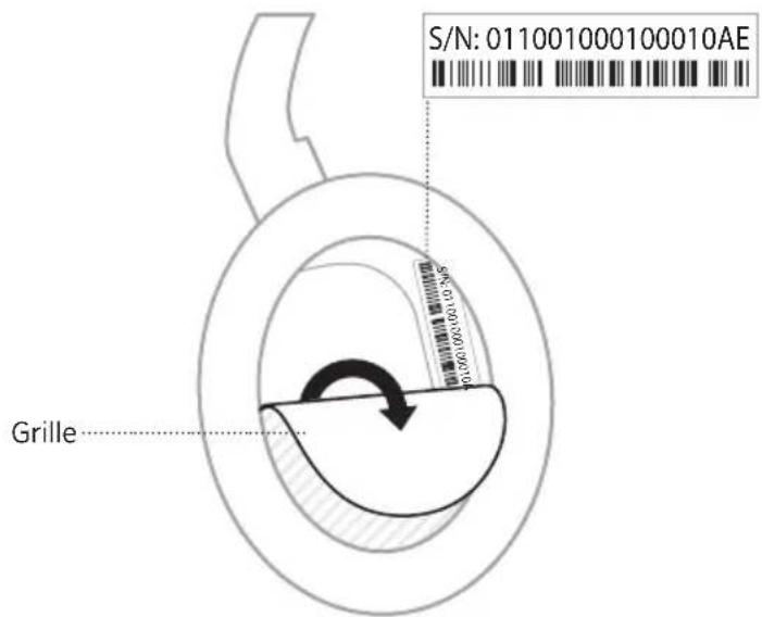 BOSE QuietComfort 45 - EMPLACEMENT DU NUMÉRO DE SÉRIE - 1