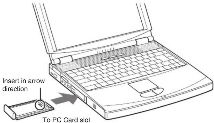 SONY PCWAC300S - Insert the Wireless LAN PC Card in the PC card slot. - 1