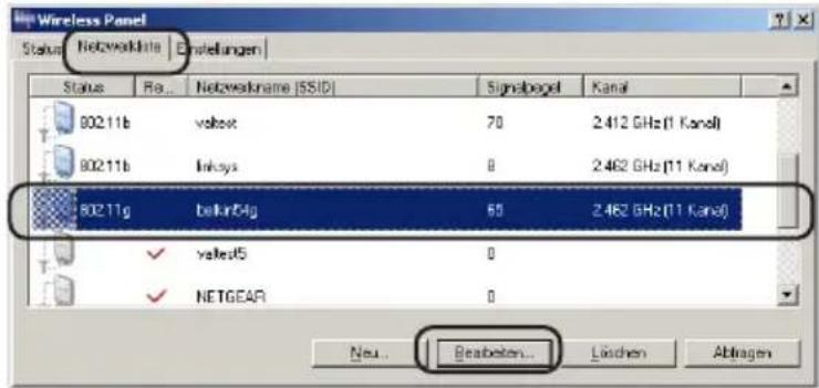 SONY PCWAC300S - Verbinden von Wireless Panel mit dem Access Point (Betriebssystem Windows Me/2000) - 1