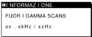 SONY SDMN50R - Se sullo schermo appeare il messaggio FUORI GAMMA SCANS - 1