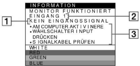 SONY GDMFW900 - Die Meldung KEIN EINGANGSSIGNAL erscheint in Zeile 1 - 1
