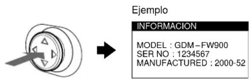 SONY GDMFW900 - Visualización del nombre, número de série y Fecha de fabricación de este monitor. - 1