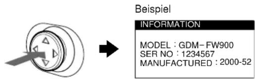 SONY GDMFW900 - Anzeigen des Namens, der Seriennummer und des Herstellungsdatums des Monitors - 1