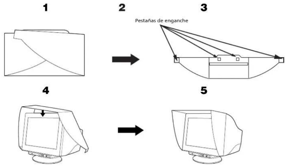 SONY GDMC520K - Colocación de la visera en el monitor GDM-C520 - 1
