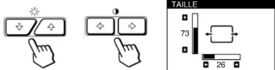 SONY GDM200PS - Appuyez sur les touches ⚙↓/↑ et ⭕←/→ pour sélectionner “↔ TAILLE” et appuyez ensuite à nouveau sur la touche MENU. - 1