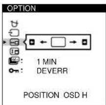 SONY GDM200PS - Appuyez sur les touches ⚙️/↑ pour sélectionner “☐ (POSITION OSD H)” ou “☐(POSITION OSD V)”. - 2