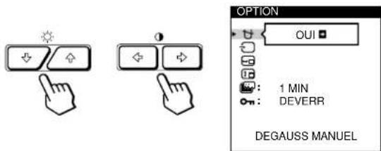 SONY GDM200PS - Appuyez sur les touches ⚙️/↑ et Ⓞ←/→ pour sélectionner “ ➕ OPTION” et appuyez ensuite à nouveau sur la touche MENU. - 1