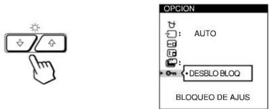 SONY GDM200PS - Pulse los botones ⚙↓/↑ para seleccionar “Oπ (BLOQUEO DE AJUS)”. - 1