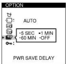 SONY GDM200PS - Press the ⚙️/↑ buttons to select “ ☐ (PWR SAVE DELAY).” - 2