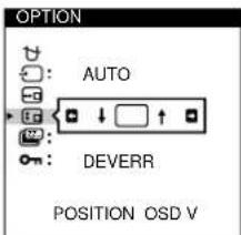 SONY GDM200PS - Appuyez sur les touches ⚙️/↑ pour sélectionner “☐ (POSITION OSD H)” ou “☐(POSITION OSD V)”. - 4