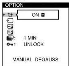 SONY GDM200PS - Press the ⚙️/↑ and ⬆←/→ buttons to select “☐ OPTION,” and press the MENU button again. - 3