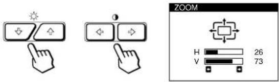 SONY GDM200PS - Appuyez sur les touches ⬆↓/↑ et ⬆←/→ pour sélectionner “∅ ZOOM” et appuyez ensuite à nouveau sur la touche MENU. - 1