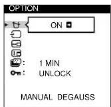 SONY GDM500PS - Press the  and  buttons to select "OPTION," and press the MENU button again. - 3