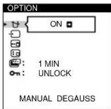 SONY GDM500PS - Press the / and  buttons to select "OPTION," and press the MENU button again. - 3