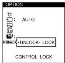 SONY GDM500PS - Press the / buttons to select "ON (CONTROL LOCK). - 2