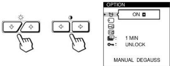 SONY GDM500PS - Press the / and / buttons to select "OPTION," and press the MENU button again. - 1