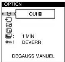 SONY GDM500PS - Appuyez sur les touches 14 +14 et 14  14 pour selectionner "OPTION" et appuyez ensuite à nouveau sur la touche MENU. - 3