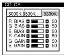 SONY GDM500PS - Using the COLOR On-screen Display - 4