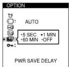 SONY GDM500PS - Press the  buttons to select " (PWR SAVE DELAY). - 2