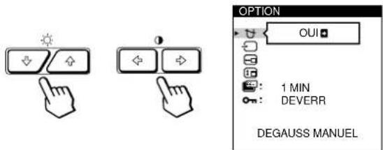 SONY GDM500PS - Appuyez sur les touches / et / pour selectionner "OPTION" et appuyez ensuite a nouveau sur la touche MENU. - 1