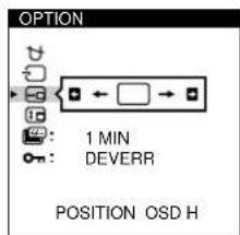 SONY GDM500PS - Appuyez sur les touches  pour selectionner " (POSITION OSD H)" ou " (POSITION OSD V)". Selectionnez " (POSITION OSD H)" pour ajuster la position horizontale. - 2