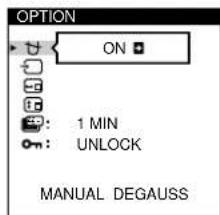 SONY GDM500PS - Press the / and / buttons to select "OPTION," and press the MENU button again. - 3