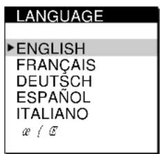 SONY CPDM151 - Pulse los botones / para selectionar LANGUAGE, y pulse el boton MENU. - 2