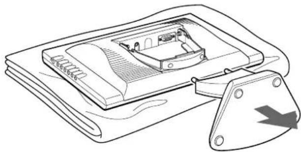 SONY CPDM151 - Place the monitor on the soft cloth with the LCD panel facing down, and pull the stand out from the monitor. - 1