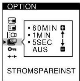 SONY CPDM151 - Wahlen Sie mit den Tasten / die Option (STROMSPAREINST) aus. - 2