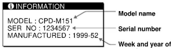 SONY CPDM151 - Displaying the INFORMATION OSD - 1