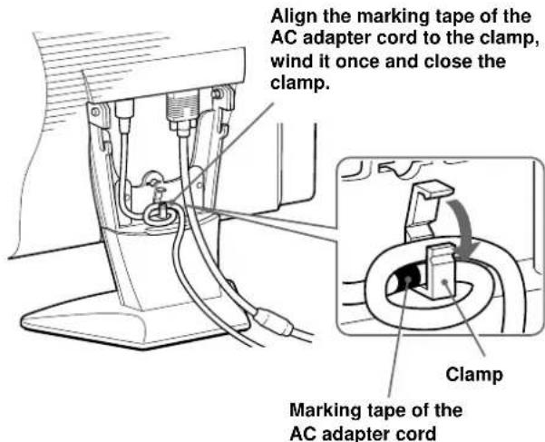 SONY CPDM151 - Clamp the AC adapter cord. - 1