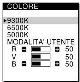 SONY CPDM151 - Premere i tasti 12 per selezionare COLORE e premere di nuovo il tastingo MENU. - 2