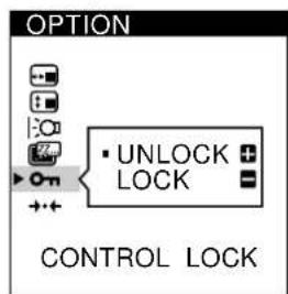 SONY CPDM151 - Press the / buttons to select On (CONTROL LOCK). - 2