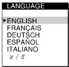 SONY CPDL181A - Appuyez sur les touches ↓ pour sélectionnER LANGUAGE et appuyez ensuite sur la touche MENU. - 2