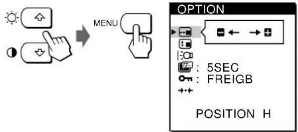 SONY CPDL181A - Wahlen Sie OPTION mit den Tasten / , und drücken Sie die Taste MENU ernut. - 1