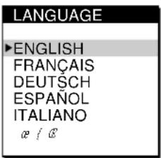 SONY CPDL181A - Press the / buttons to select LANGUAGE, and press the MENU button. - 2