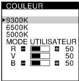 SONY CPDL181A - Appuyez sur les touches pour selectionner COULEUR et appuyez ensuite a nouveau sur la touche MENU. - 2