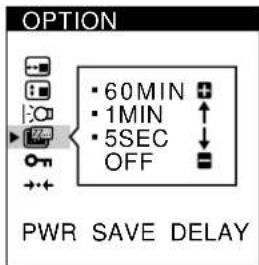 SONY CPDL181A - Press the / buttons to select (PWR SAVE DELAY). - 2